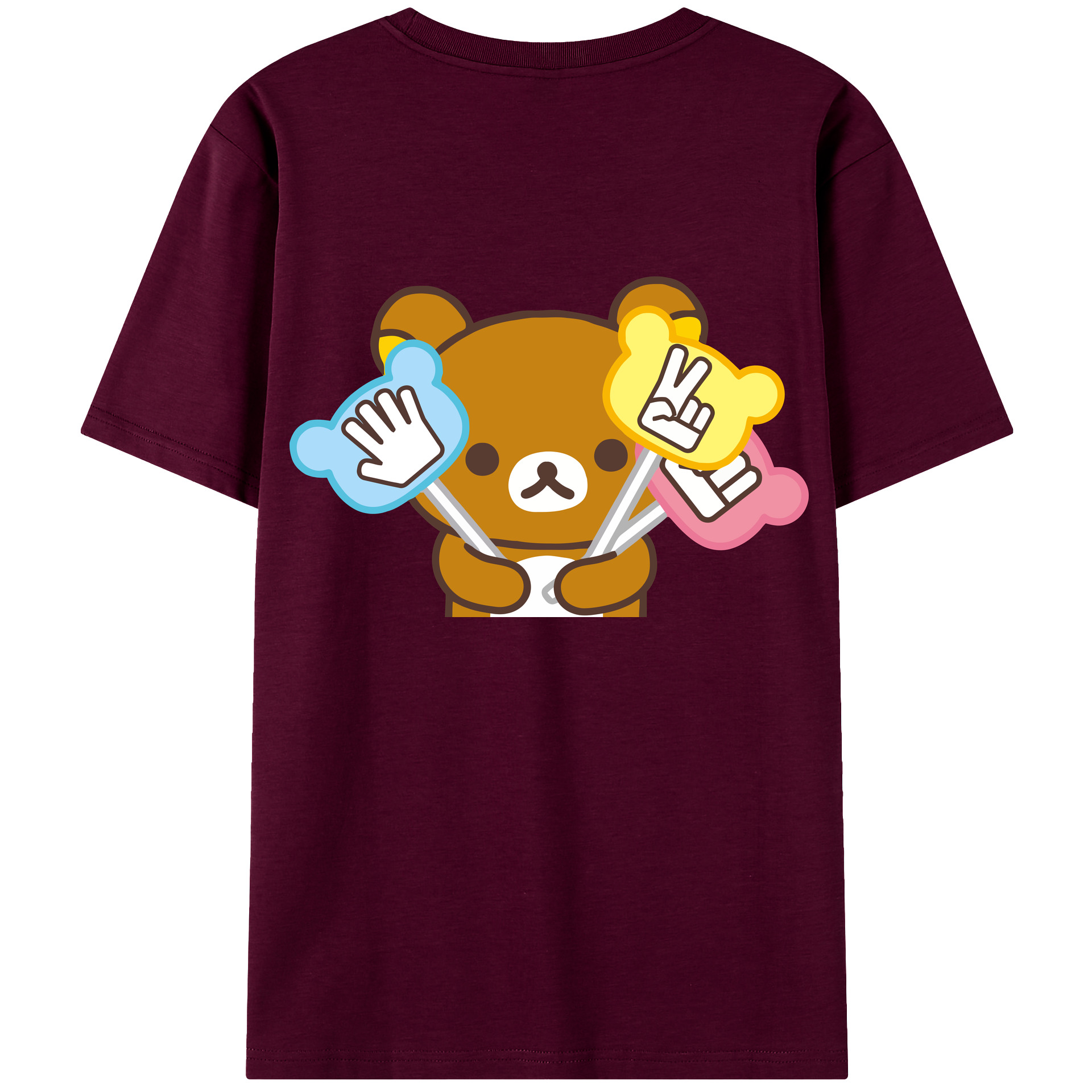 （画像用） リラックマ リラックマ キイロイトリ Rilakkuma Korilakkuma Kiiroitori レディース半袖Tシャツ(バックプリント)